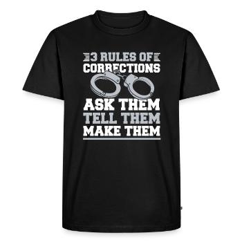 3 Règles des services correctionnels Agents de police Services correctionnels - T-shirt Premium bio Homme - noir - Devant - Nico (187cm)