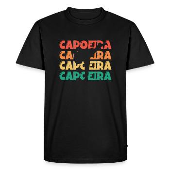 Texte Capoeira Rétro Ginga Capoeirista Danse - T-shirt Premium bio Homme - noir - Devant - Nico (187cm)