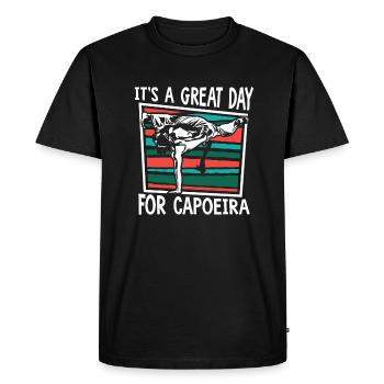 C’est un grand jour pour la Capoeira Capoeirista Ginga - T-shirt Premium bio Homme - noir - Devant - Nico (187cm)