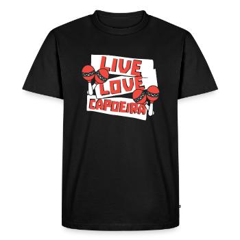 Live Love Capoeira Ginga Capoeirista Danse - T-shirt Premium bio Homme - noir - Devant - Nico (187cm)