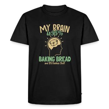 Mon cerveau est à 95% Amateur de machine à pain - T-shirt Premium bio Homme - noir - Devant - Nico (187cm)