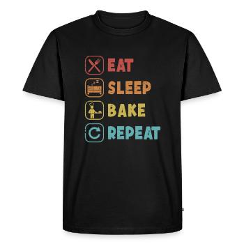 Mangez, dormez, faites cuire la pâte à pain Repeat, machine à pain - T-shirt Premium bio Homme - noir - Devant - Nico (187cm)