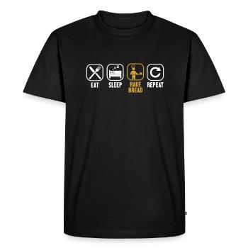 Mangez Dormez Cuire du pain Répétez l’amateur de pâte à pain - T-shirt Premium bio Homme - noir - Devant - Nico (187cm)