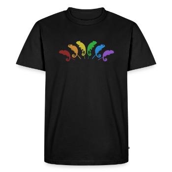 Caméléons LGBT Rainbow Panther Veiled Lover - T-shirt Premium bio Homme - noir - Devant - Nico (187cm)