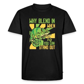 Warum sich einfügen, wenn Sie sich von Panther abheben können - Männer Premium Bio T-Shirt - Schwarz - Vorne - Nico (187cm)