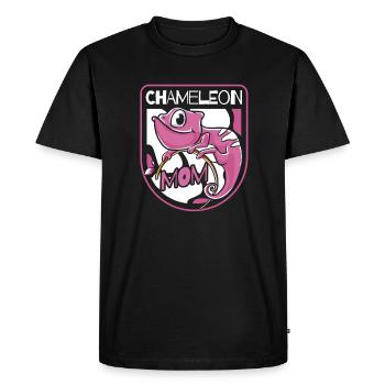 Maman caméléon panthère voilée amant de Chamaeleonidae - T-shirt Premium bio Homme - noir - Devant - Nico (187cm)
