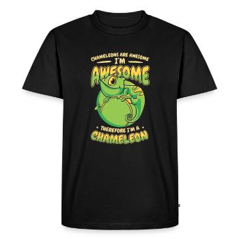 Par conséquent, je suis un amant voilé de panthère caméléon - T-shirt Premium bio Homme - noir - Devant - Nico (187cm)