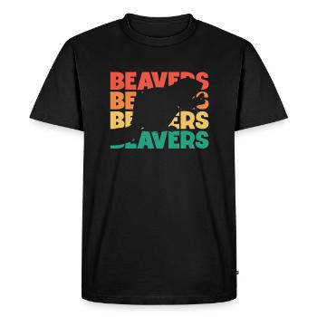 Beavers Retro Text Castor Canadensis North - Men's Premium Organic T-Shirt - black - Front - Nico (187cm)