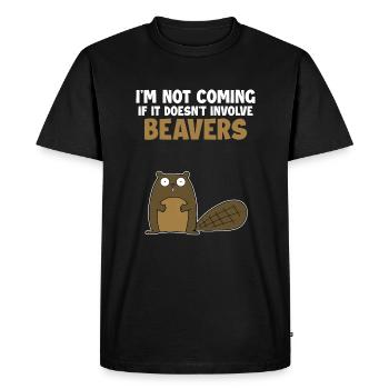Ne pas venir s’il n’implique pas de castors Eurasien - T-shirt Premium bio Homme - noir - Devant - Nico (187cm)