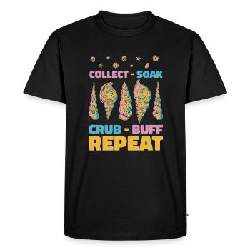 Récupérez : Tremper Crub, Répéter, Bivalvia : Coquillage - T-shirt Premium bio Homme - noir - Devant - Nico (187cm)