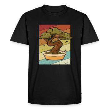 Retro Bonsai Pots Penjing Indoor Bonsai - Men's Premium Organic T-Shirt - black - Front - Nico (187cm)