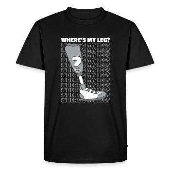 Où est ma prothèse de jambe Prothèse de jambe d’utilisateur - T-shirt Premium bio Homme - noir - Devant - Nico (187cm)