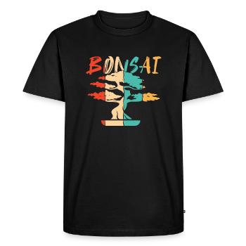 Retro Bonsai Pots Penjing Indoor Bonsai - Men's Premium Organic T-Shirt - black - Front - Nico (187cm)