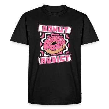 Donut Addict Doughnut Maker Glazed Lover Donut - Men's Premium Organic T-Shirt - black - Front - Nico (187cm)