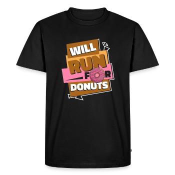 Will Run For Donuts Doughnut Maker Glazed Lover - Men's Premium Organic T-Shirt - black - Front - Nico (187cm)