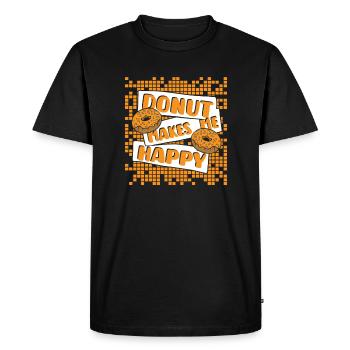 Donut Makes Me Happy Doughnut Maker Glazed Lover - T-shirt Premium bio Homme - noir - Devant - Nico (187cm)