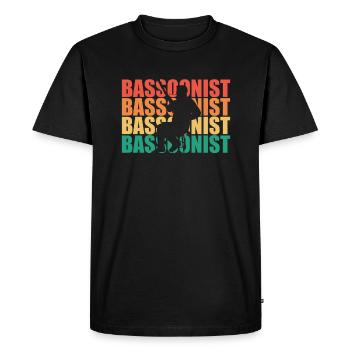 Bassoons Retro Text Aerophone Bassoon Instrument - Men's Premium Organic T-Shirt - black - Front - Nico (187cm)
