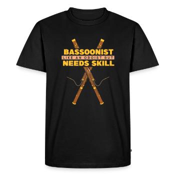 Comme un hautboïste mais a besoin de compétences en musique d’aérophone - T-shirt Premium bio Homme - noir - Devant - Nico (187cm)