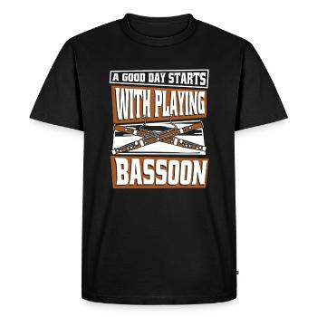 Good Day Starts With Playing Aerophone Music - Men's Premium Organic T-Shirt - black - Front - Nico (187cm)
