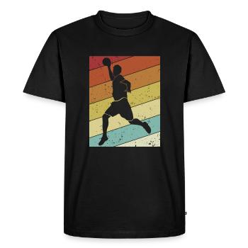 Joueur de jeu d’équipe Prisonball rétro - T-shirt Premium bio Homme - noir - Devant - Nico (187cm)