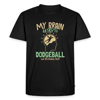 My Brain is 95% Dodgeball Prisonball Team Game - Men's Premium Organic T-Shirt - black - Front - Nico (187cm)