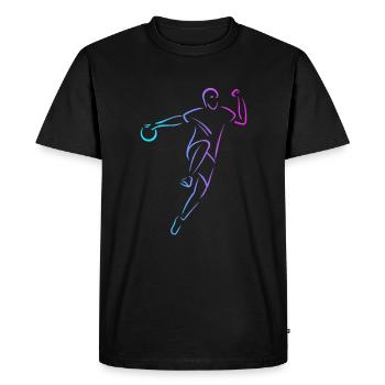 Prisonball Jeu d’équipe Joueur de ballon chasseur - T-shirt Premium bio Homme - noir - Devant - Nico (187cm)