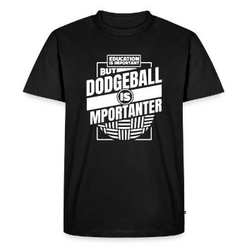 L’éducation est importante, mais le ballon chasseur l’est - T-shirt Premium bio Homme - noir - Devant - Nico (187cm)