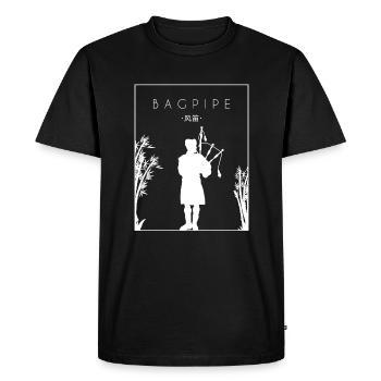 Bagpipe Chinese Hanzi Blowpipe Great Highland - Men's Premium Organic T-Shirt - black - Front - Nico (187cm)