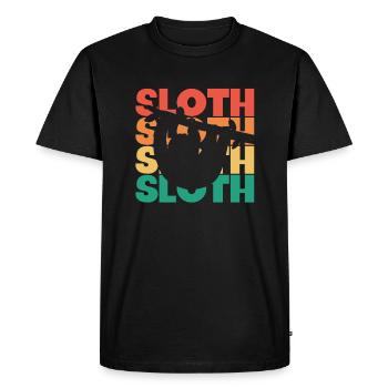 Sloth Retro Text Brown-Throated Pilosa Folivora - Men's Premium Organic T-Shirt - black - Front - Nico (187cm)