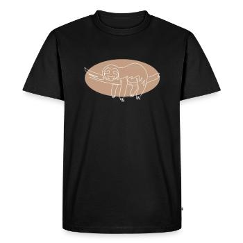 Lineart Folivora Brown-Throated Pilosa Lover Sloth - Men's Premium Organic T-Shirt - black - Front - Nico (187cm)