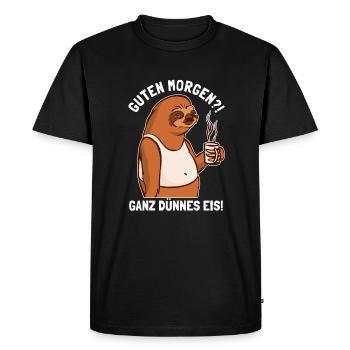 Guten Morgen Ganz Dünnes Eis Pilosa Folivora - T-shirt Premium bio Homme - noir - Devant - Nico (187cm)