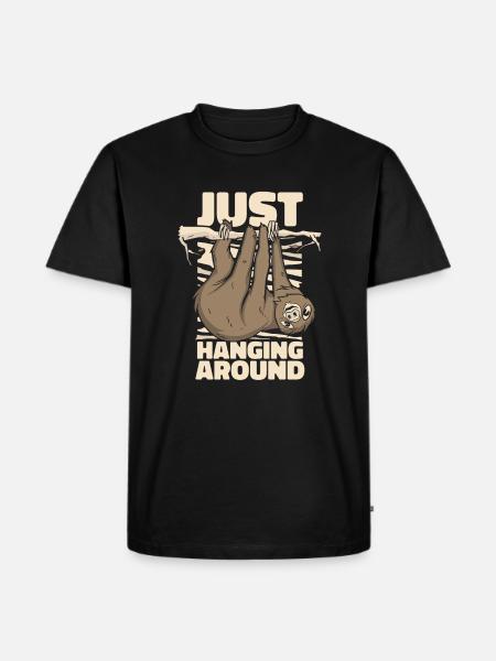 Just Hanging Around Brown-Throated Pilosa - Men's Premium Organic T-Shirt - black