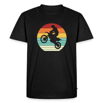 Moto rétro course Supermotard motards motocross - T-shirt Premium bio Homme - noir - Devant - Nico (187cm)