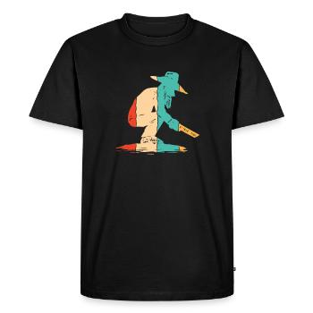 Prospection rétro Placeur Exploitation minière Mineur Or Orpaillage - T-shirt Premium bio Homme - noir - Devant - Nico (187cm)