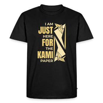 Juste ici pour le papier Kami Pliage Papier Hibou - T-shirt Premium bio Homme - noir - Devant - Nico (187cm)