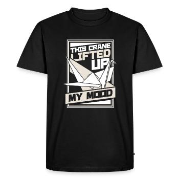 Cette grue a soulevé mon humeur grue en papier pliage - T-shirt Premium bio Homme - noir - Devant - Nico (187cm)