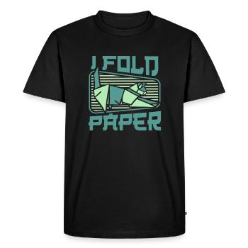 Je plie le papier pliant hibou papier grue maître - T-shirt Premium bio Homme - noir - Devant - Nico (187cm)