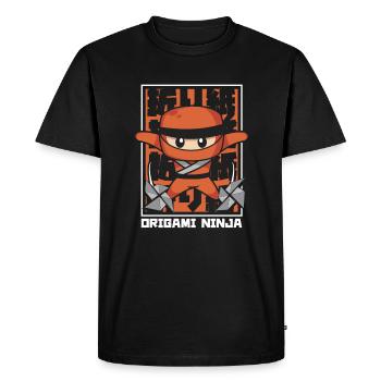 Origami Ninja hibou grue en papier Folding Master - T-shirt Premium bio Homme - noir - Devant - Nico (187cm)