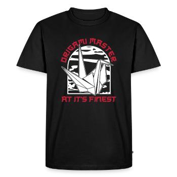 Le maître de l’origami à son meilleur maître hibou pliant - T-shirt Premium bio Homme - noir - Devant - Nico (187cm)