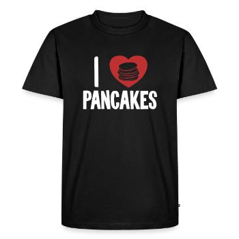 J’adore les recettes de crêpes Griddlecake Flapjack - T-shirt Premium bio Homme - noir - Devant - Nico (187cm)