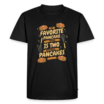 Recettes préférées de garniture de crêpes Griddlecake - T-shirt Premium bio Homme - noir - Devant - Nico (187cm)