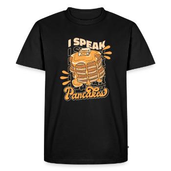 I Speak Pancakes Recettes Flapjack Griddlecake - T-shirt Premium bio Homme - noir - Devant - Nico (187cm)