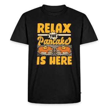 Détendez-vous La crêpe est là Recettes Flapjack - T-shirt Premium bio Homme - noir - Devant - Nico (187cm)