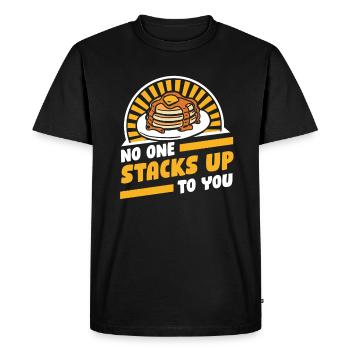 Personne ne s’empile jusqu’à vous Recettes Griddlecake - T-shirt Premium bio Homme - noir - Devant - Nico (187cm)