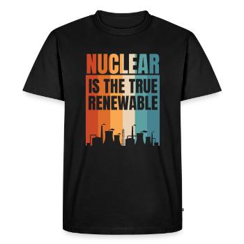Le nucléaire est la véritable énergie renouvelable Le nucléaire - T-shirt Premium bio Homme - noir - Devant - Nico (187cm)