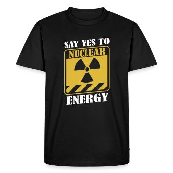 Dites à l’énergie nucléaire Uranium Énergie nucléaire - T-shirt Premium bio Homme - noir - Devant - Nico (187cm)