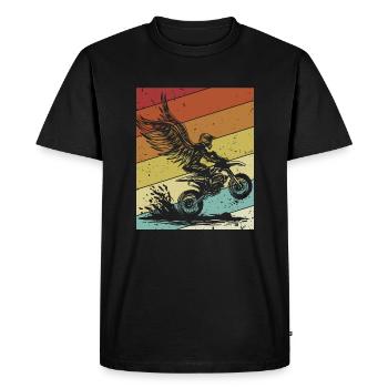 Retro Racing Supermotard Moto Motards Motocross - T-shirt Premium bio Homme - noir - Devant - Nico (187cm)
