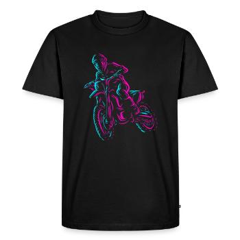Motorcycle Racing Supermoto Riders Motocross - Men's Premium Organic T-Shirt - black - Front - Nico (187cm)