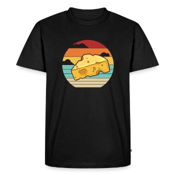 Retro Maker Queso Cheesemonger Lover Gouda Cheese - Men's Premium Organic T-Shirt - black - Front - Nico (187cm)