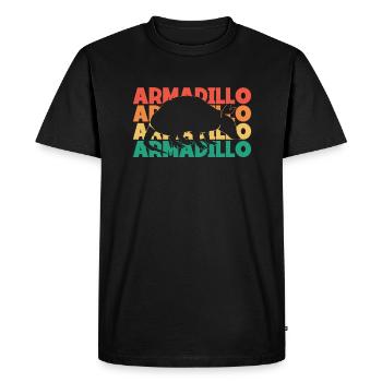 Armadillo Retro Text Pink Fairy Chlamyphoridae - Men's Premium Organic T-Shirt - black - Front - Nico (187cm)
